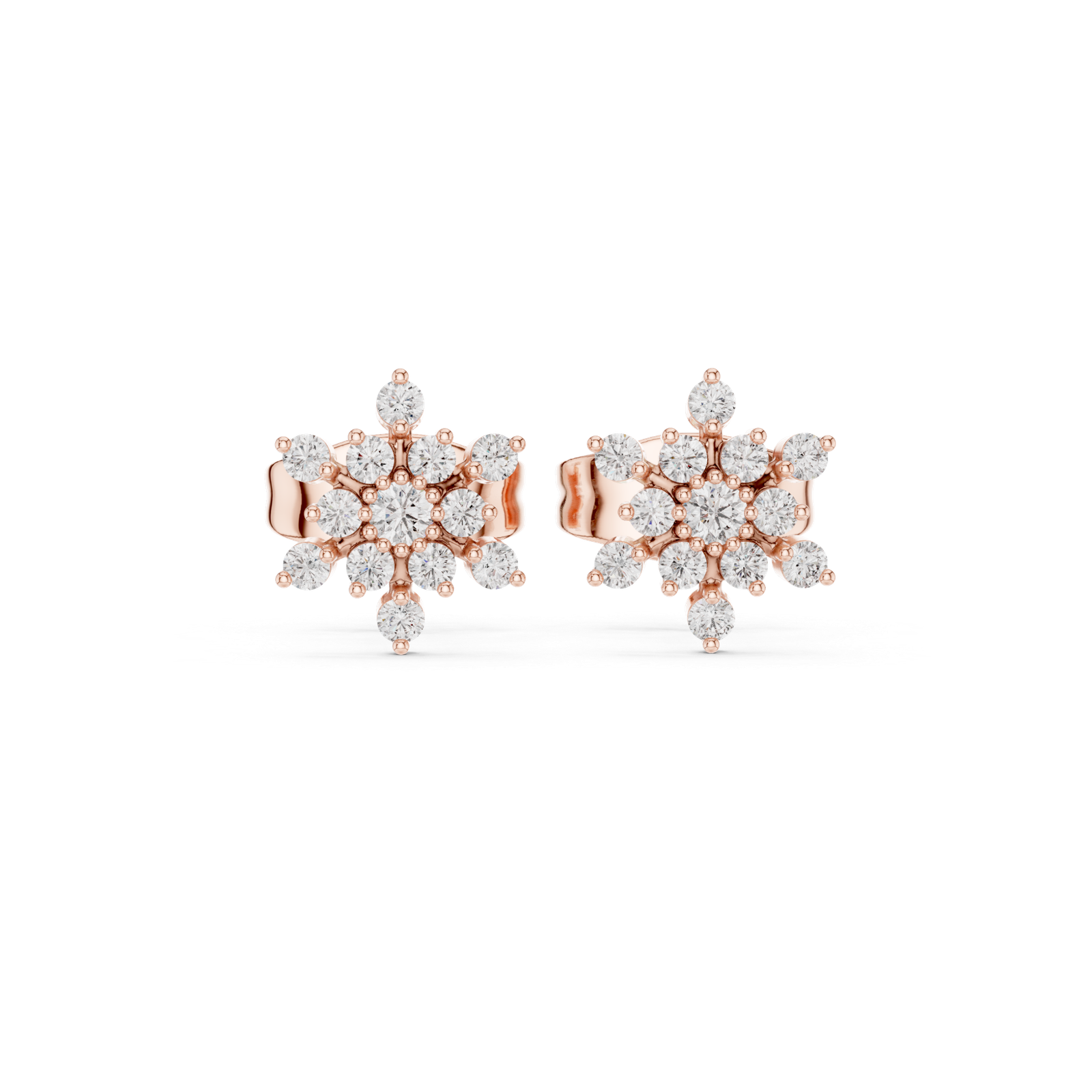 Capri Starburst Diamond Cluster Stud Earrings