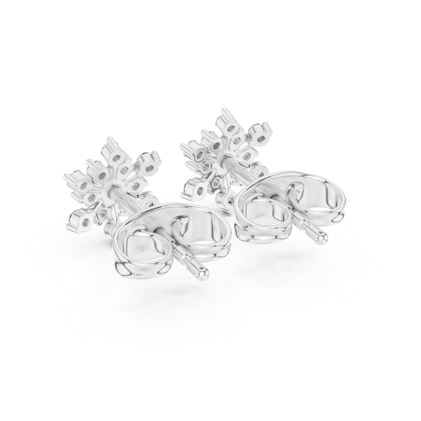 Capri Starburst Diamond Cluster Stud Earrings