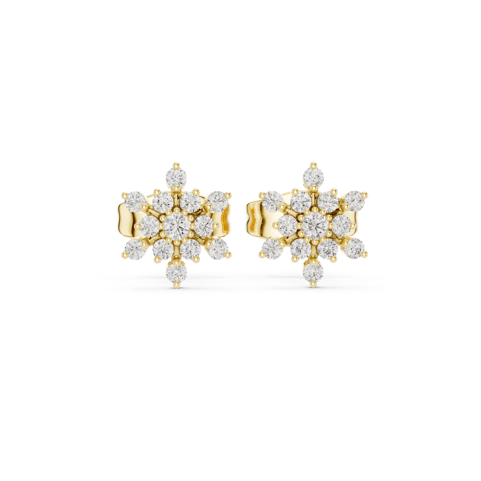 Capri Starburst Diamond Cluster Stud Earrings