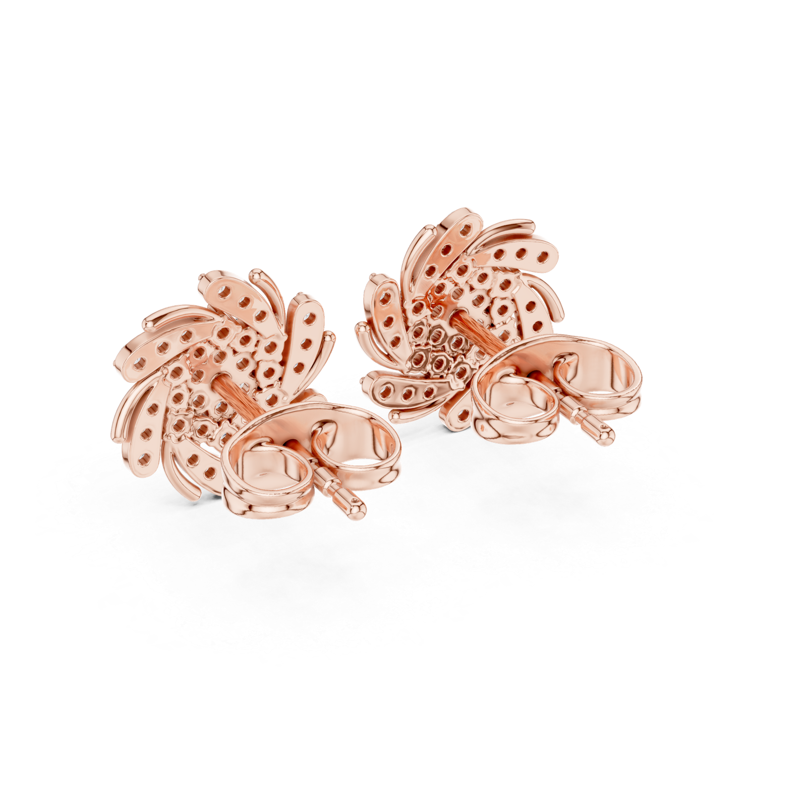 Valora Swirl Wing Diamond Cluster Earrings