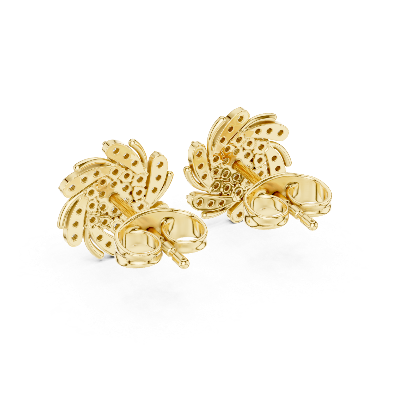 Valora Swirl Wing Diamond Cluster Earrings