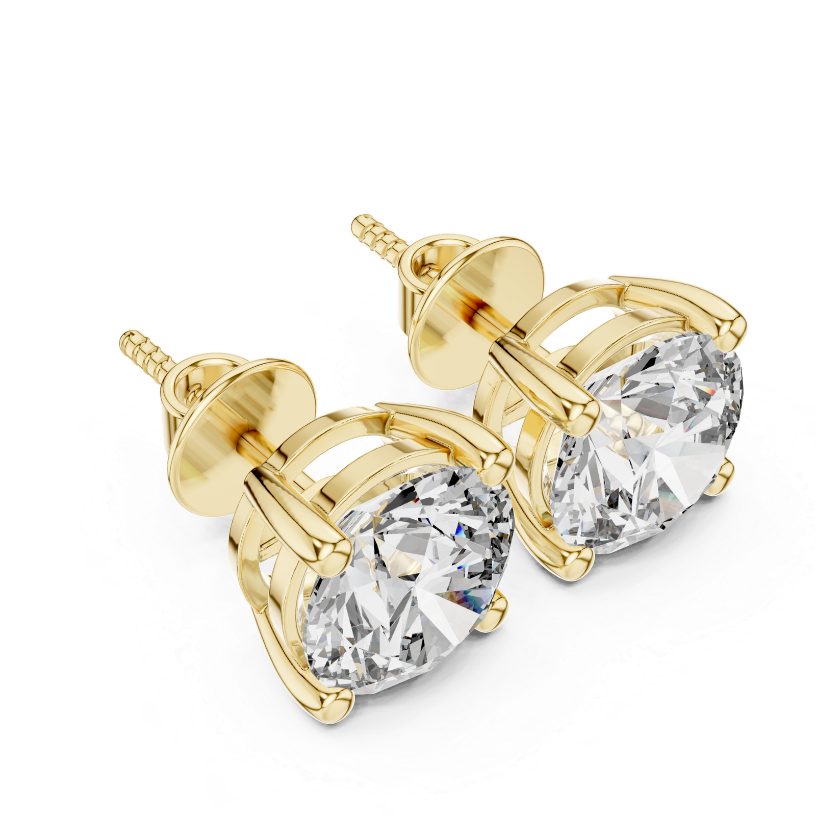 Verona Round Solitaire Diamond Stud Earrings