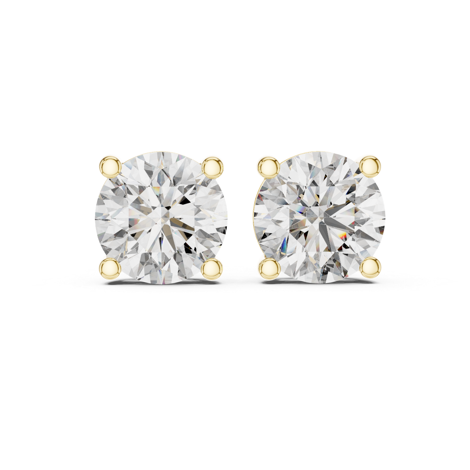 Verona Round Solitaire Diamond Stud Earrings