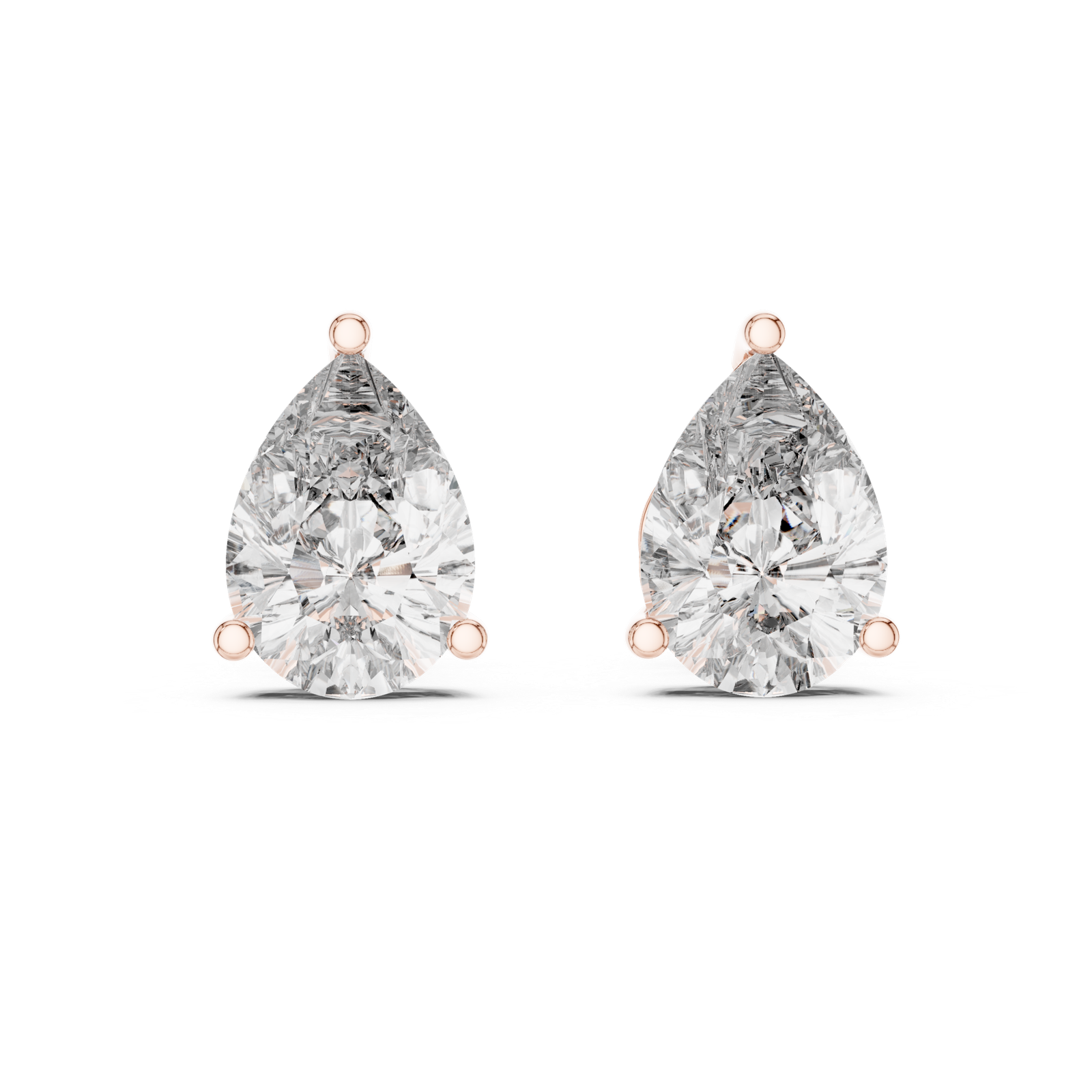 Lucent Pear Solitaire Diamond Stud Earrings