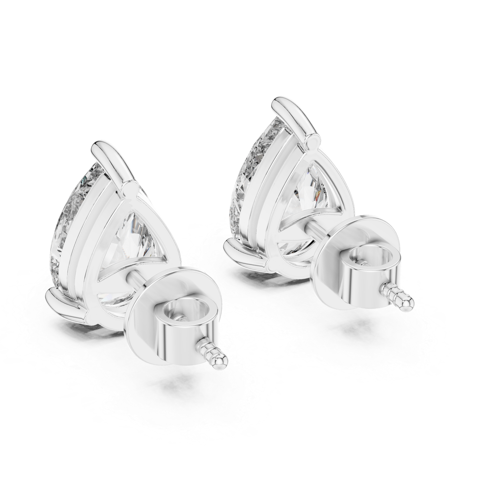 Lucent Pear Solitaire Diamond Stud Earrings