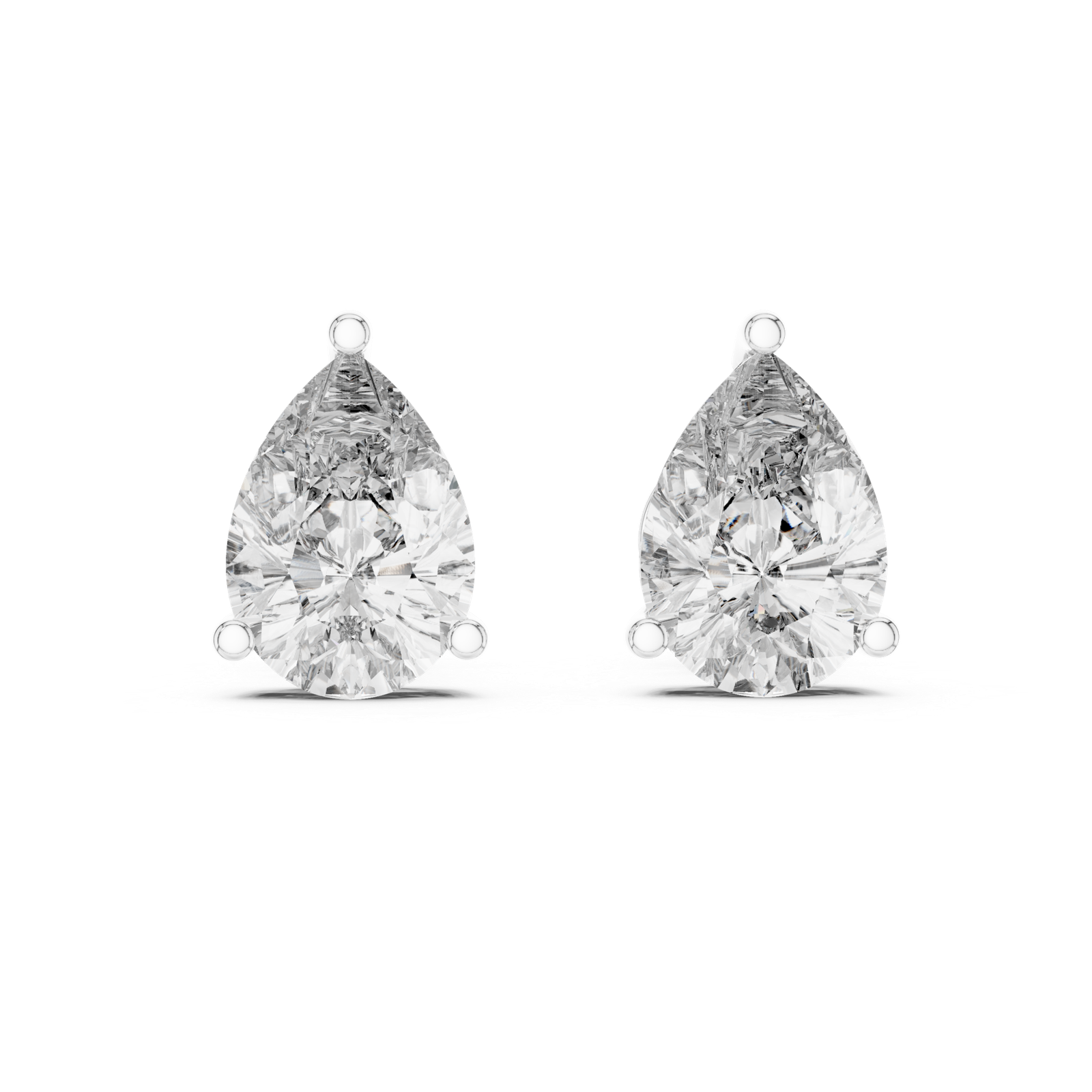 Lucent Pear Solitaire Diamond Stud Earrings