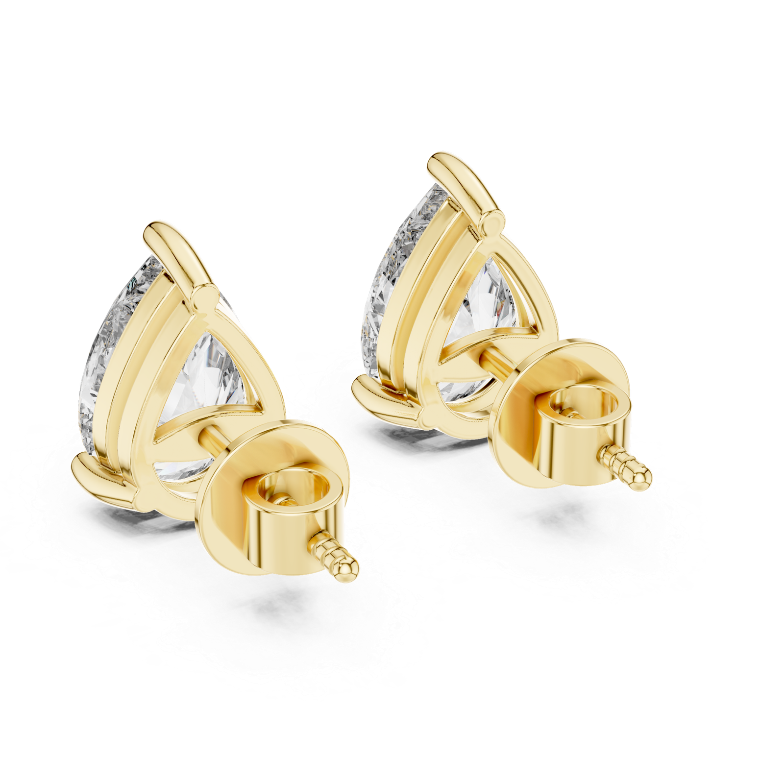Lucent Pear Solitaire Diamond Stud Earrings