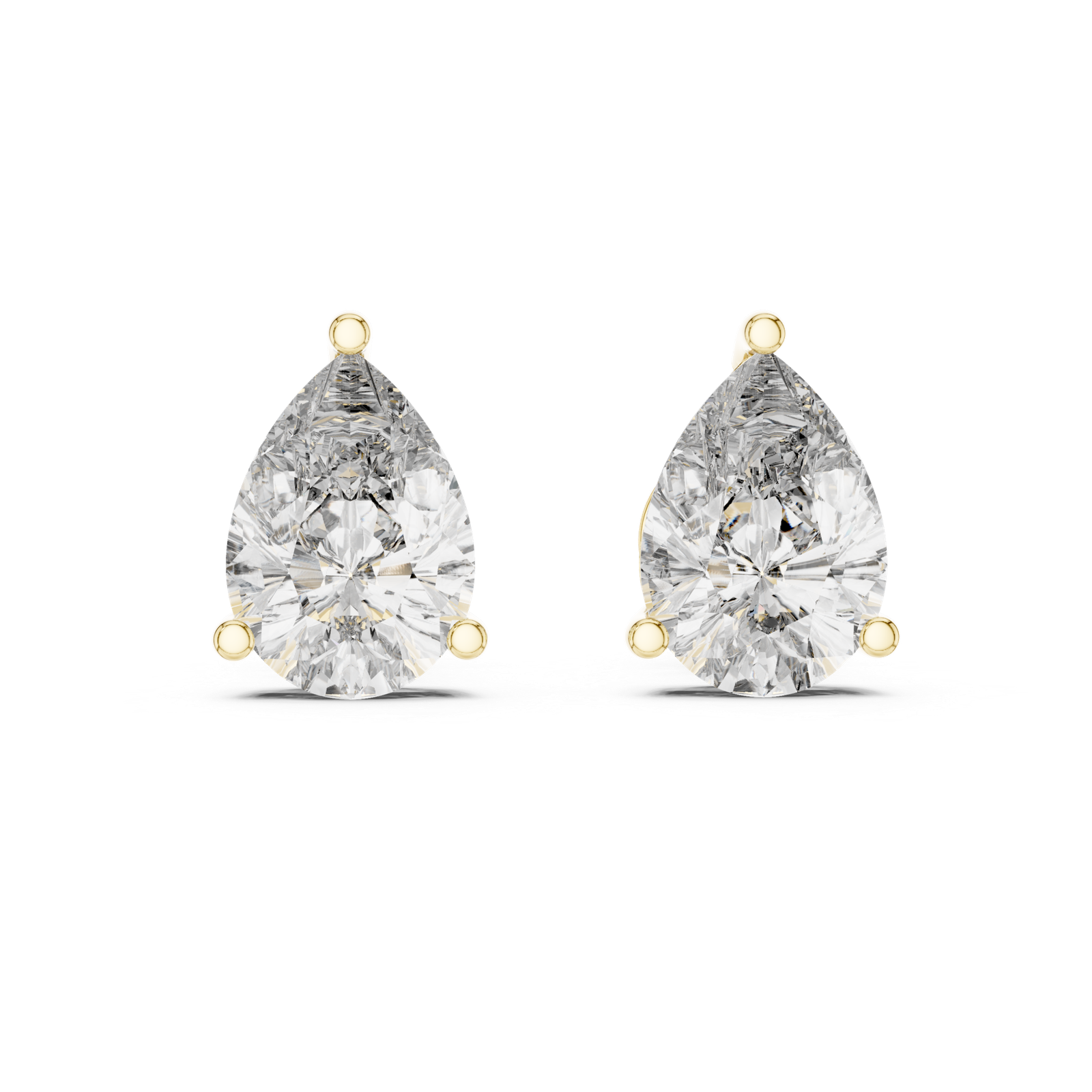 Lucent Pear Solitaire Diamond Stud Earrings