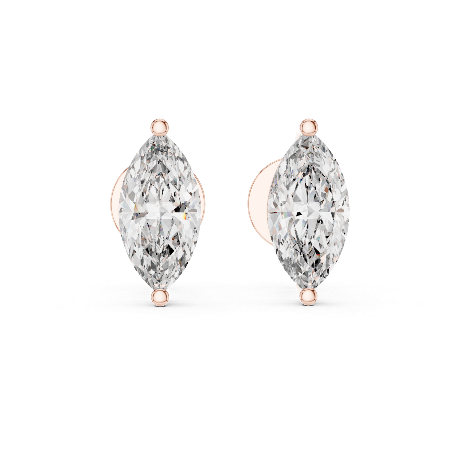Belle Marquise Solitaire Diamond Stud Earrings