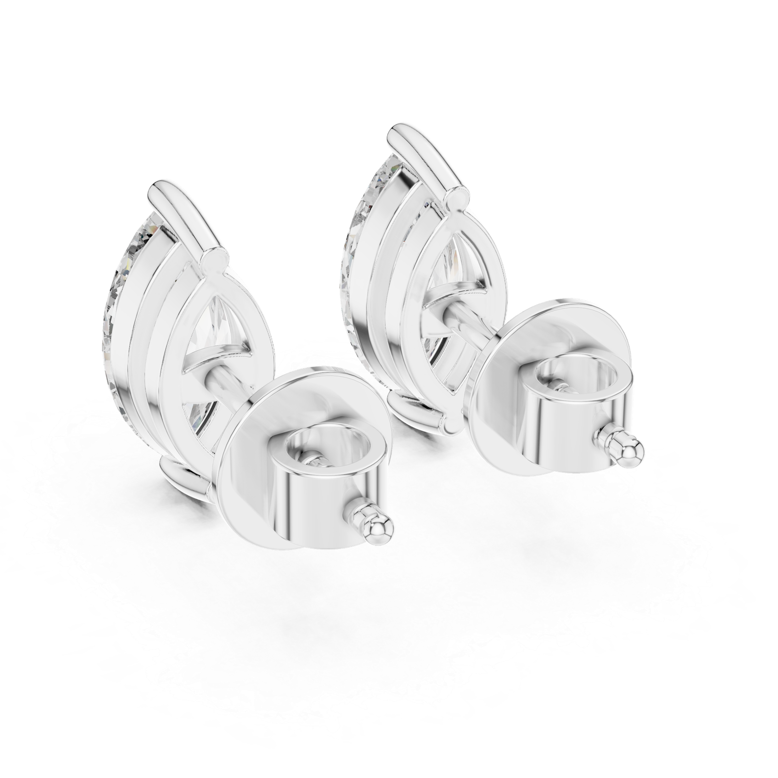 Belle Marquise Solitaire Diamond Stud Earrings