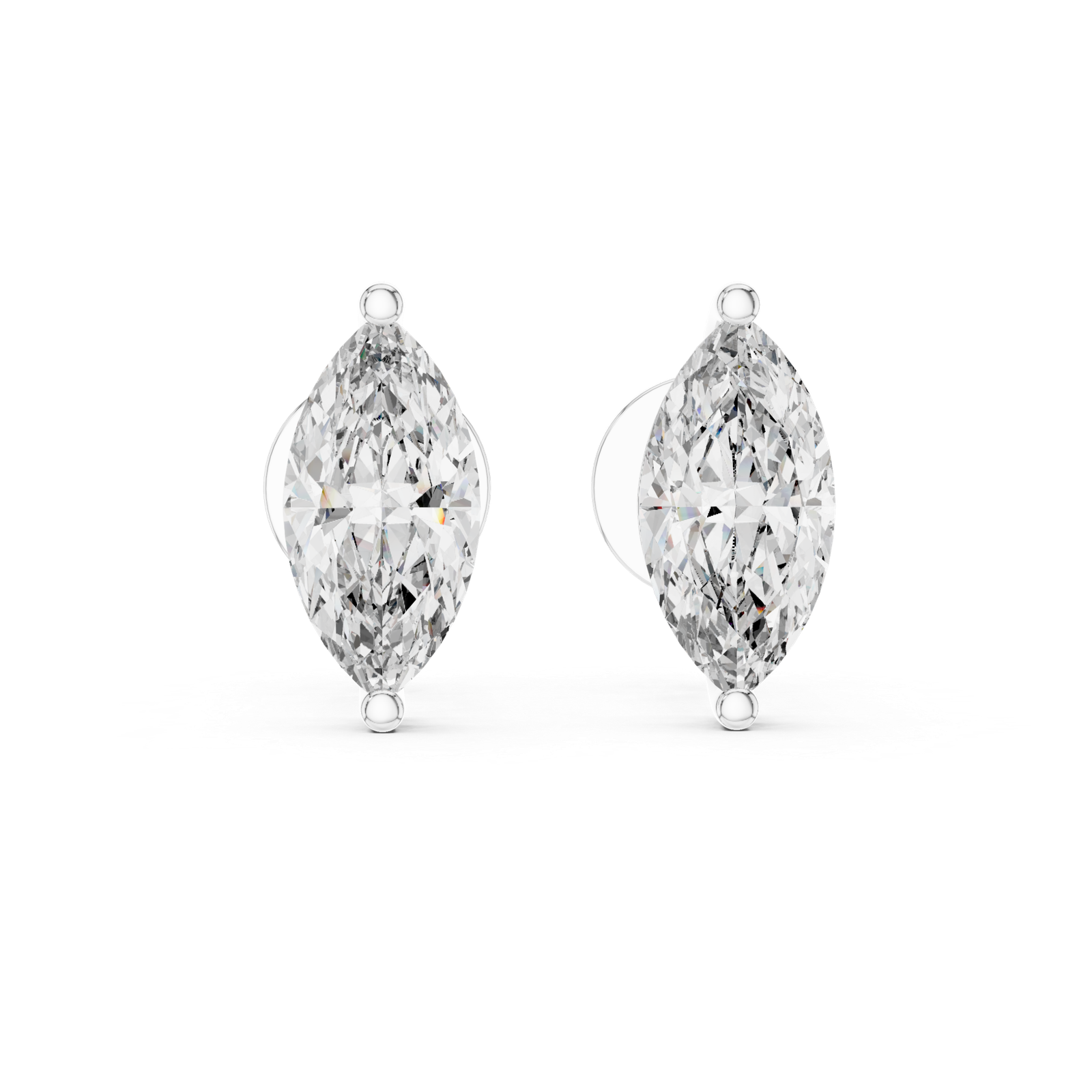 Belle Marquise Solitaire Diamond Stud Earrings