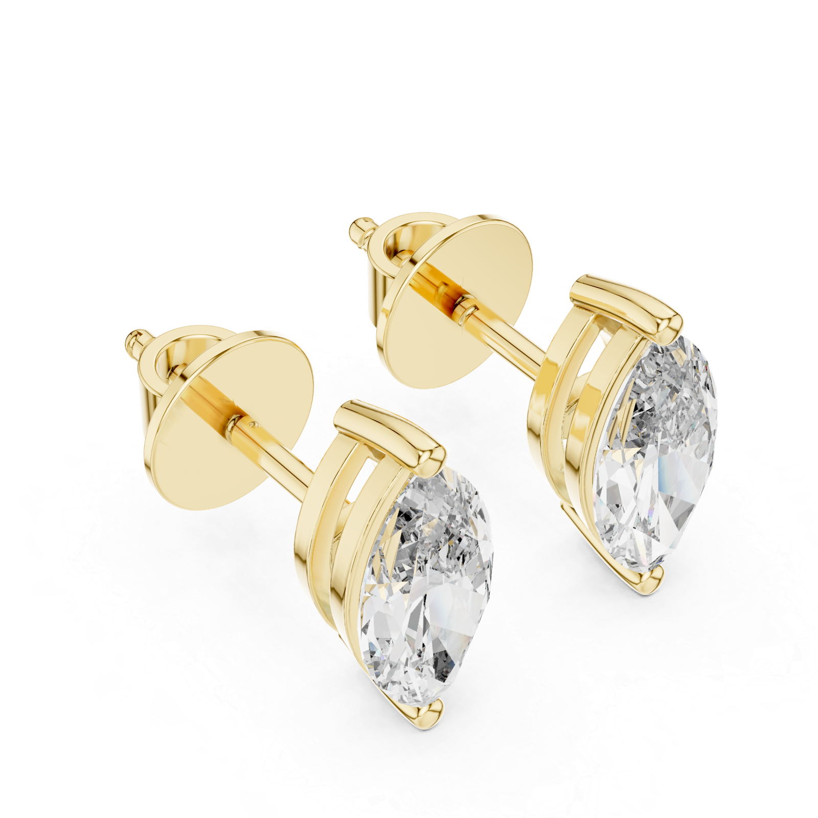 Belle Marquise Solitaire Diamond Stud Earrings