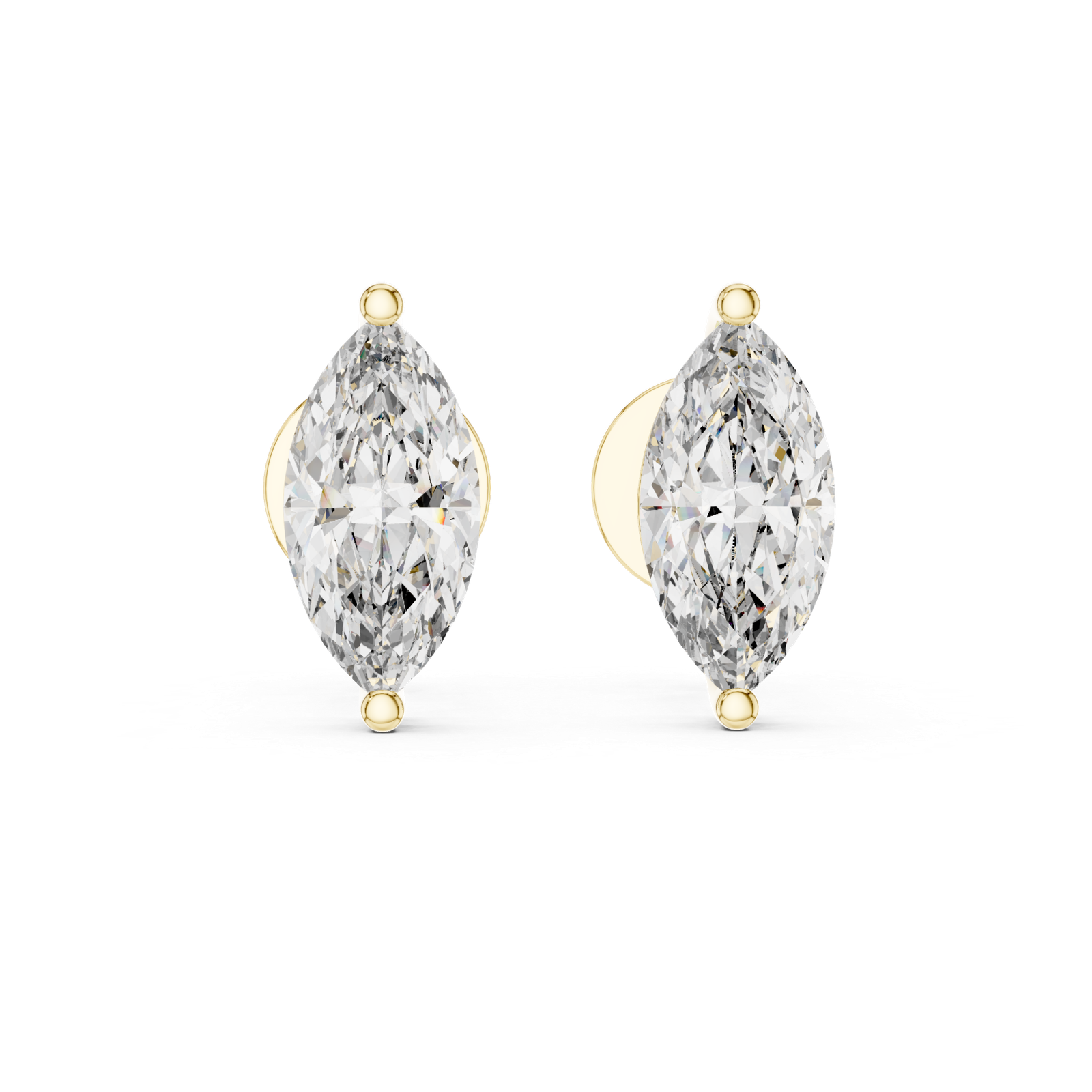 Belle Marquise Solitaire Diamond Stud Earrings