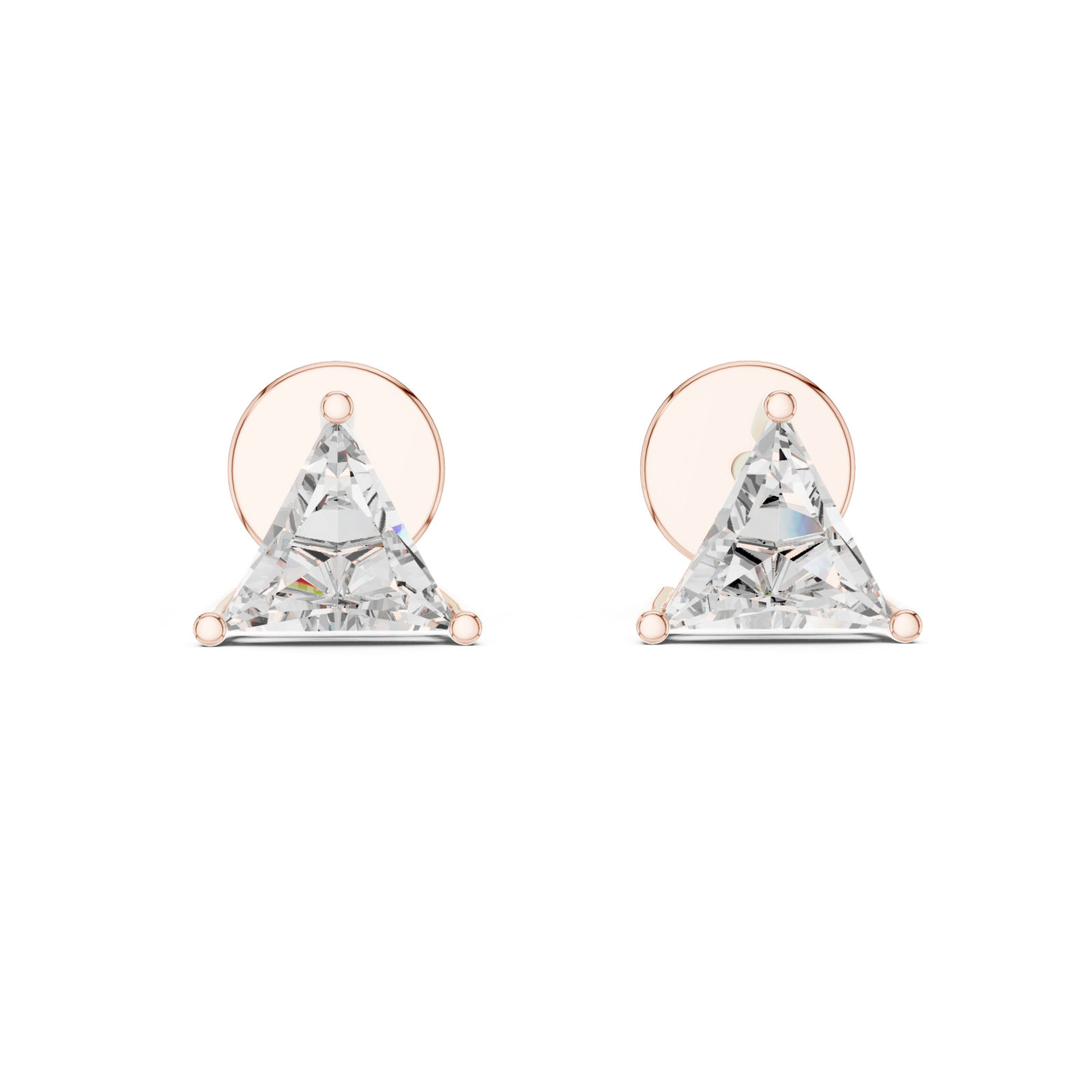 Aria Triangle Solitaire Diamond Stud Earrings