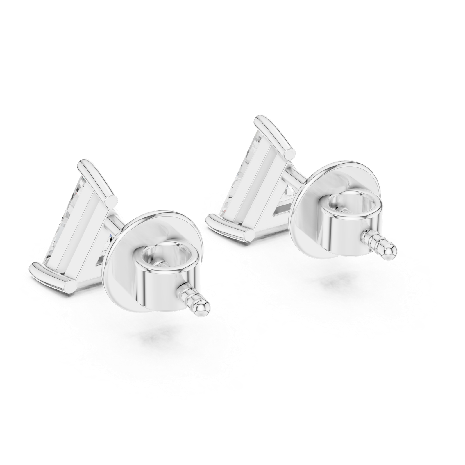 Aria Triangle Solitaire Diamond Stud Earrings