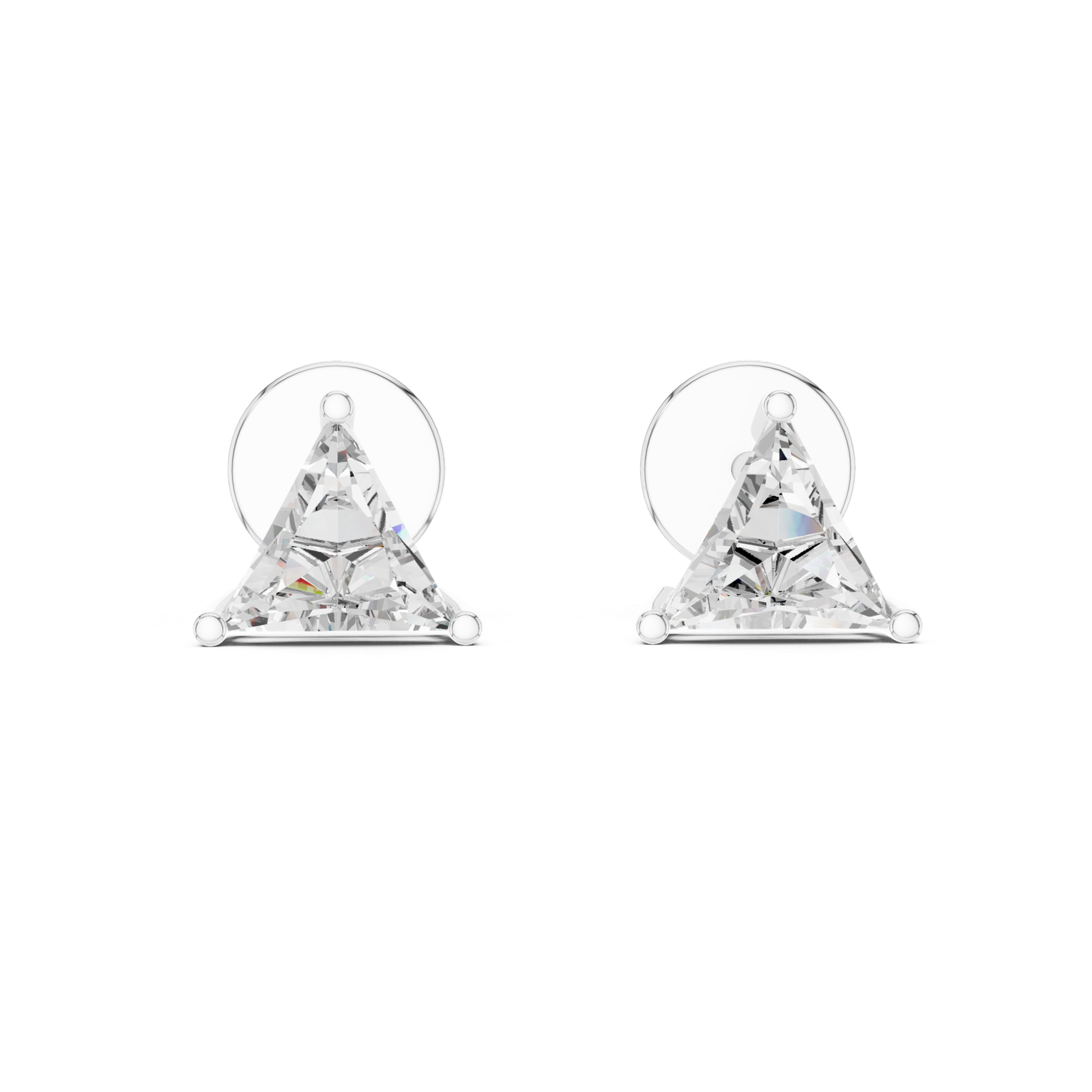 Aria Triangle Solitaire Diamond Stud Earrings