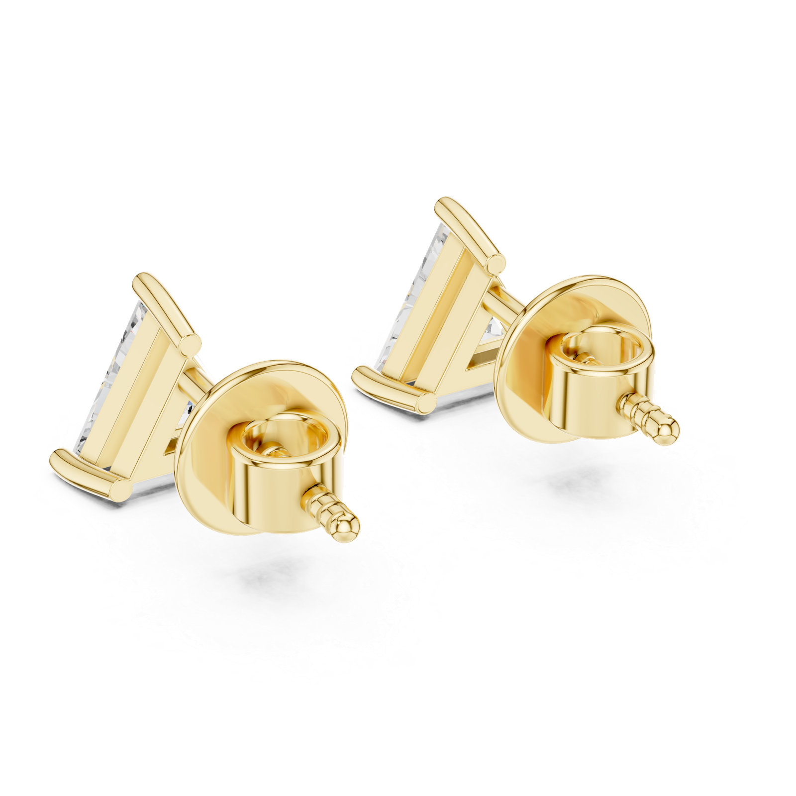 Aria Triangle Solitaire Diamond Stud Earrings