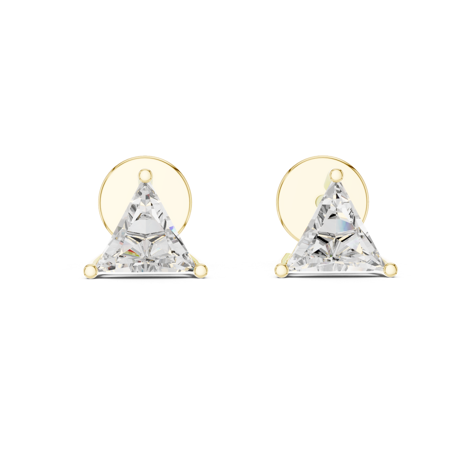 Aria Triangle Solitaire Diamond Stud Earrings