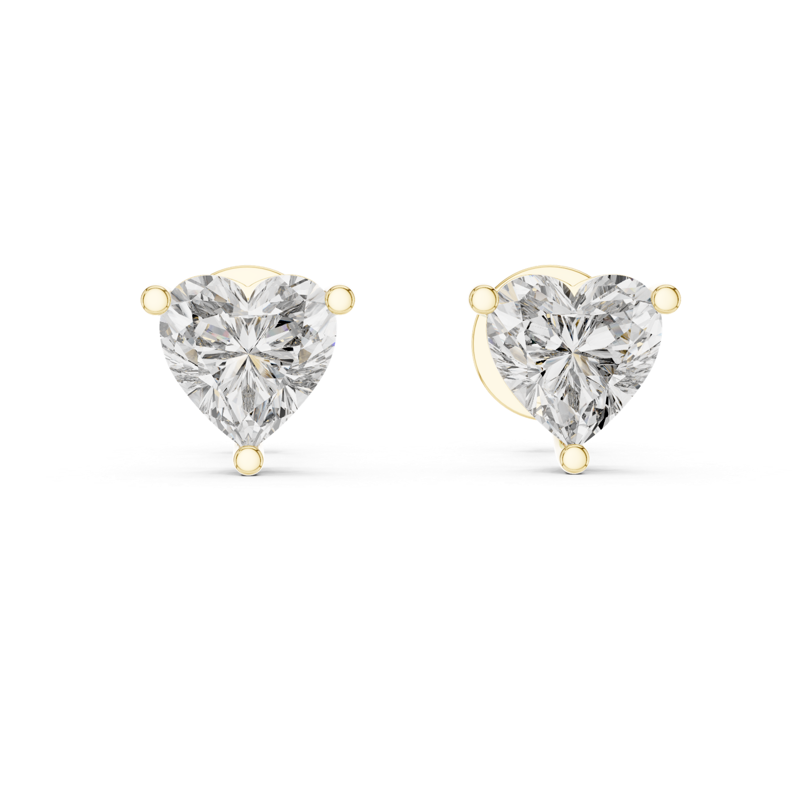 Luna Heart Solitaire Diamond Stud Earrings