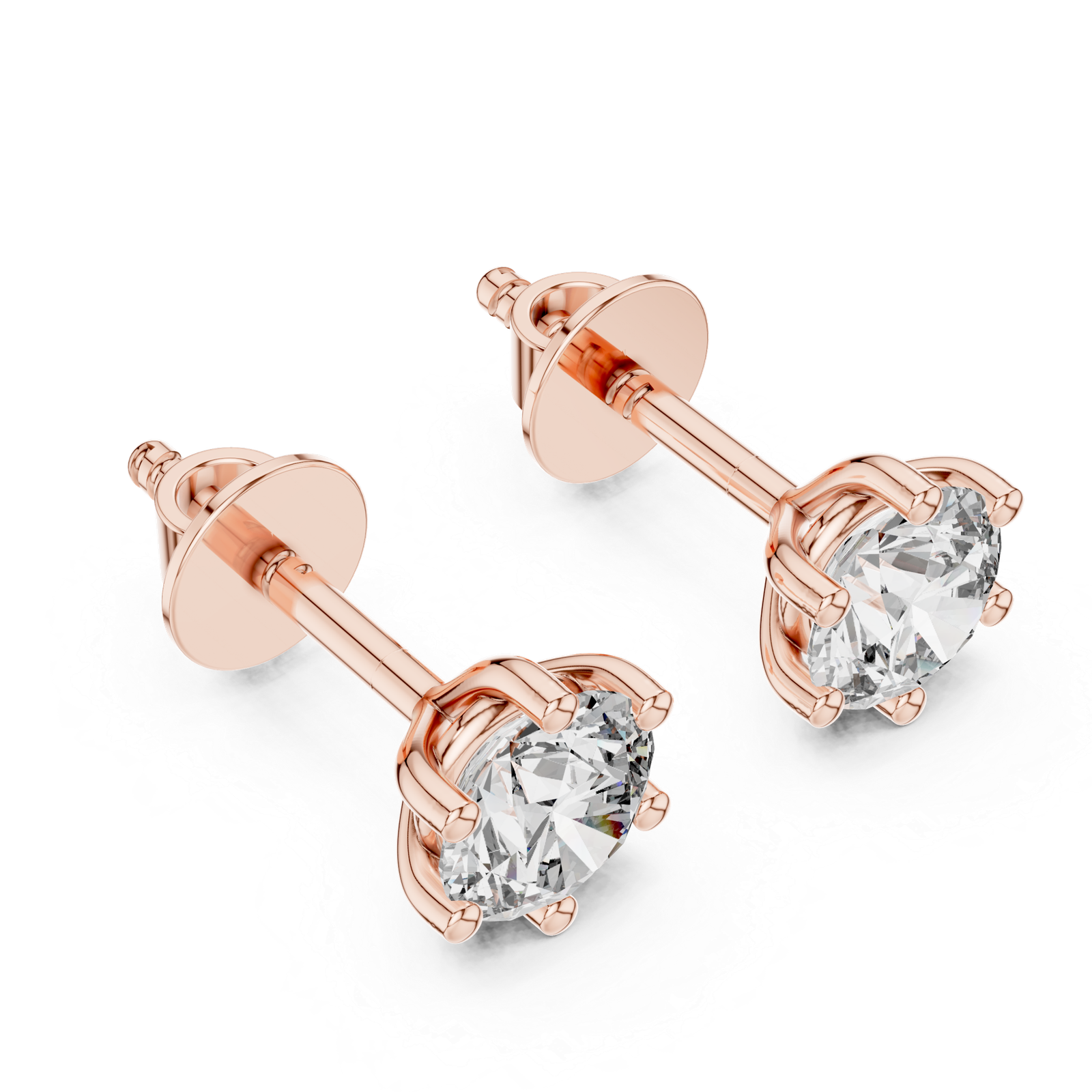 Nocturne Round Martini Diamond Stud Earrings