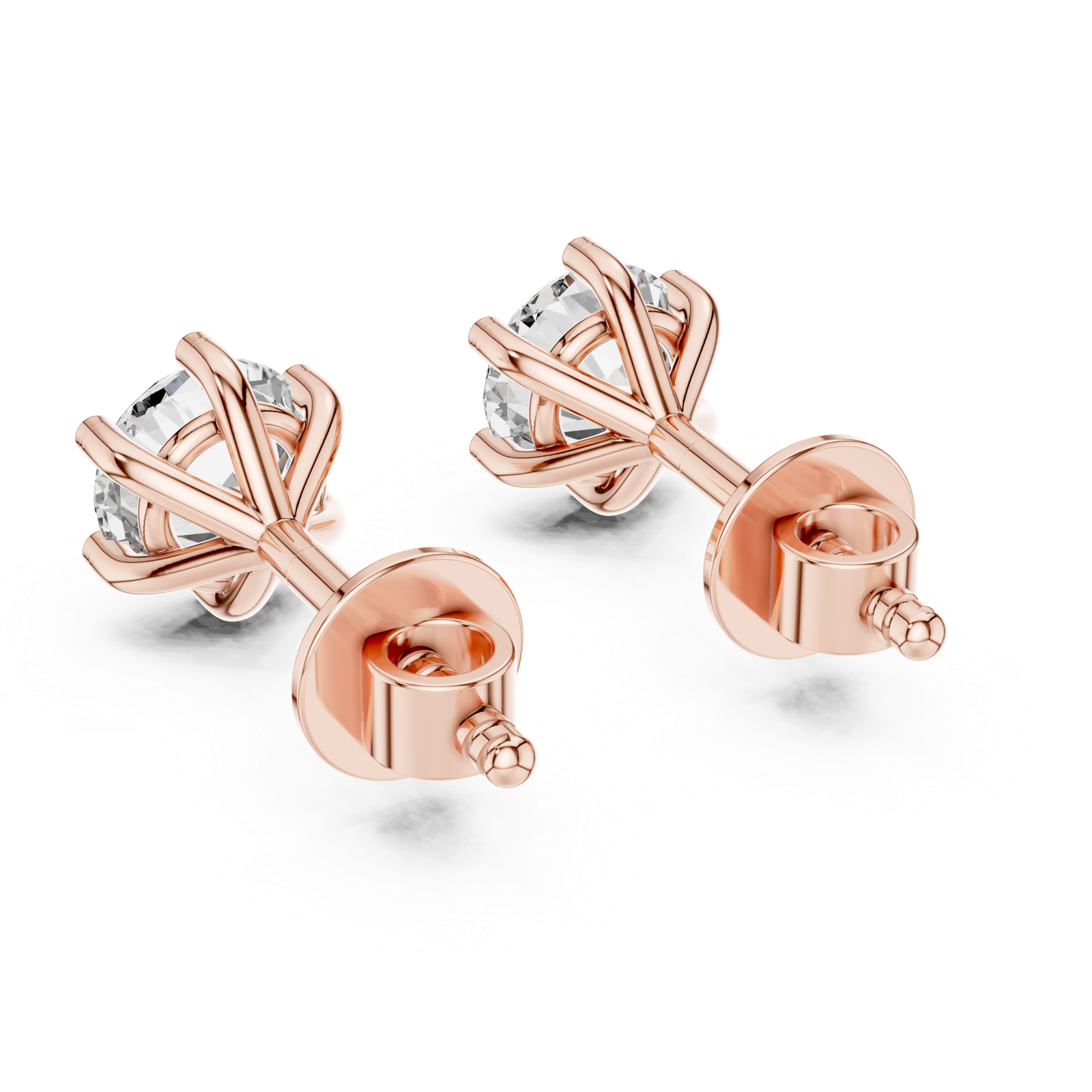 Nocturne Round Martini Diamond Stud Earrings