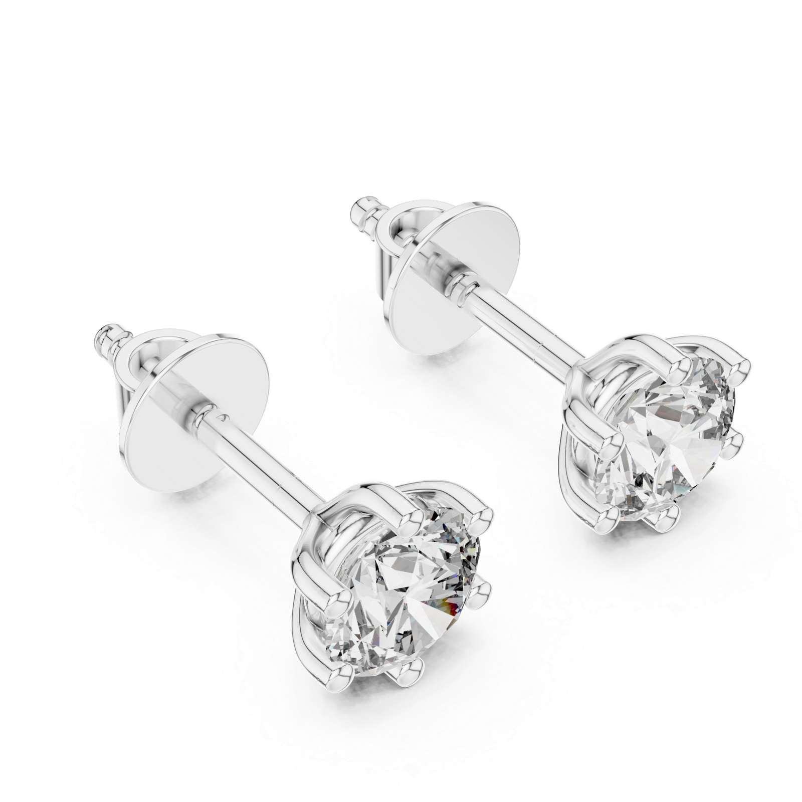 Nocturne Round Martini Diamond Stud Earrings