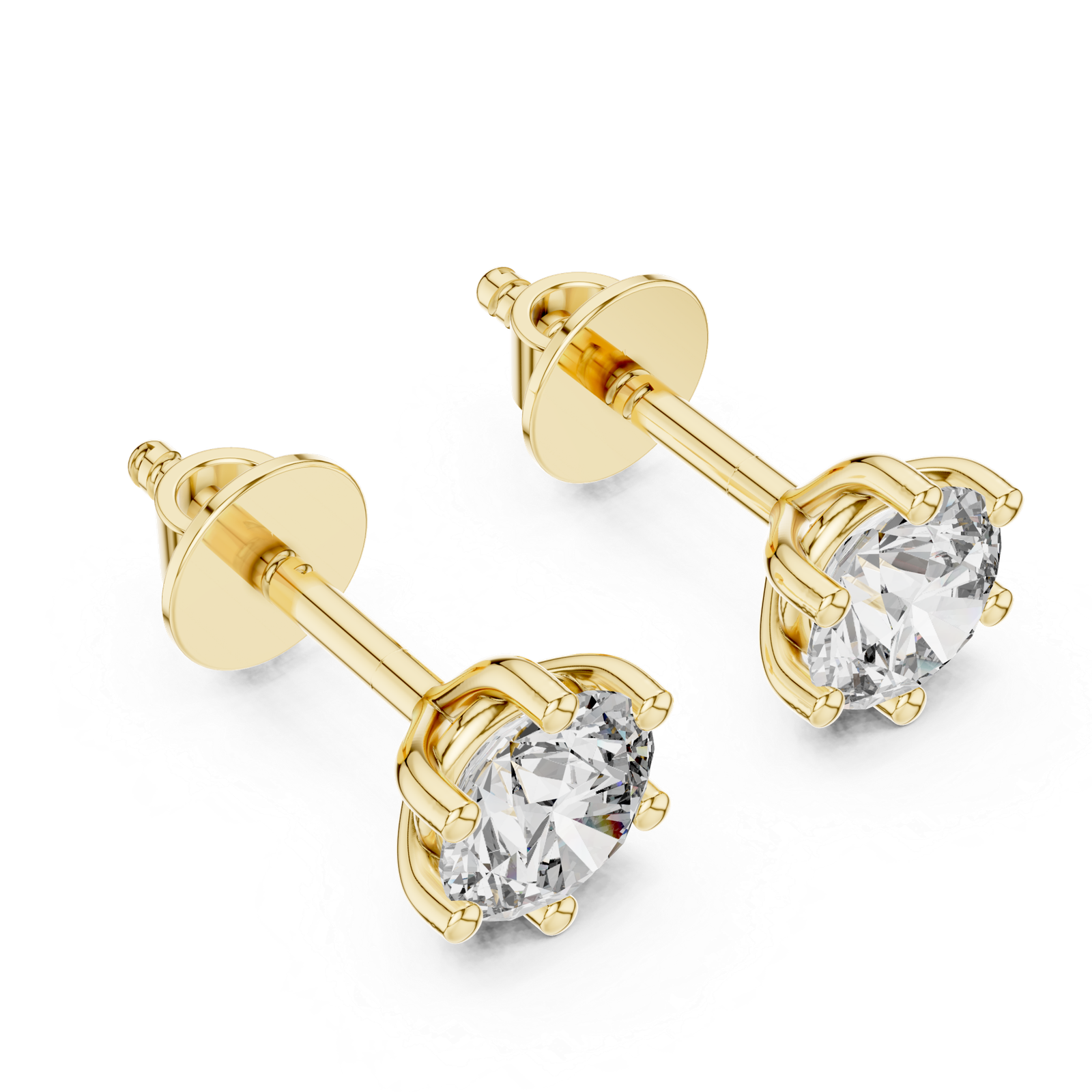 Nocturne Round Martini Diamond Stud Earrings