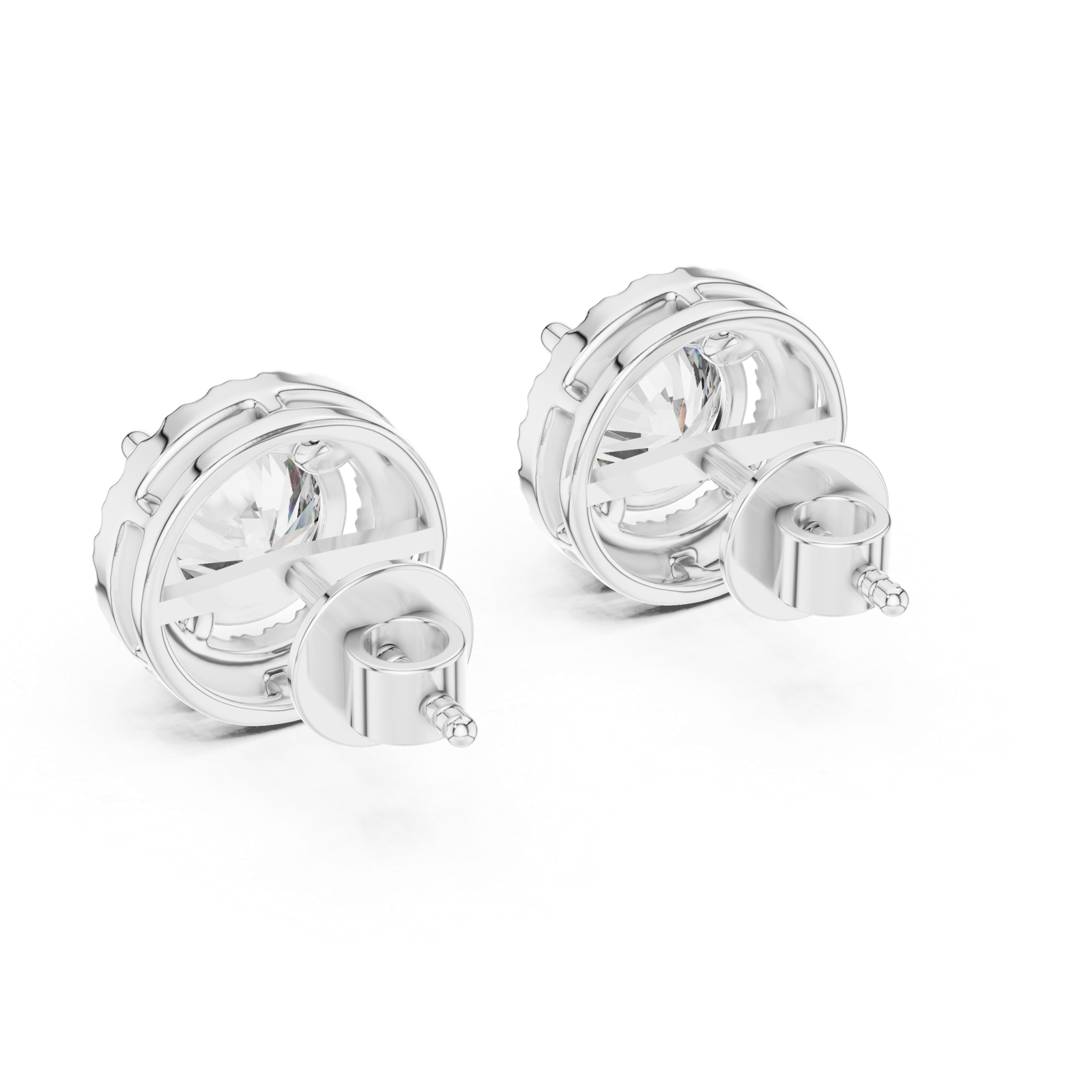 Marbella Round Pave Halo Diamond Stud Earrings