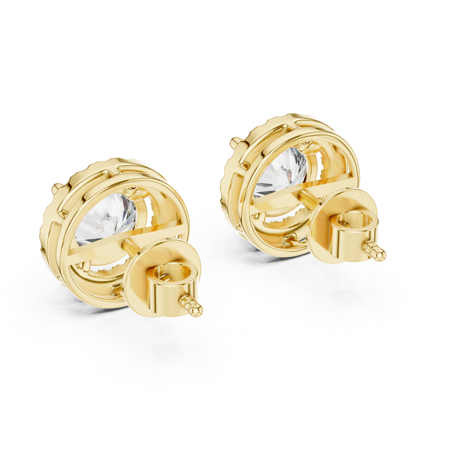 Marbella Round Pave Halo Diamond Stud Earrings