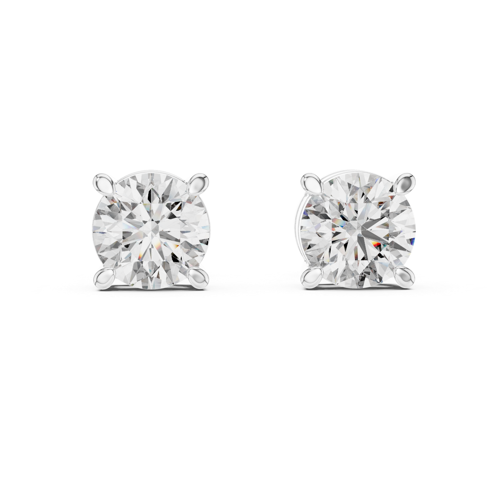 Fiora Round Crown Diamond Stud Earrings