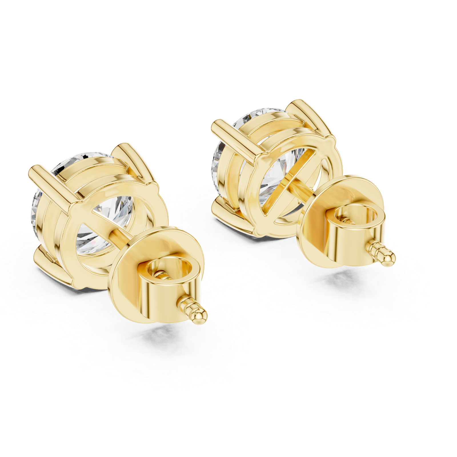 Fiora Round Crown Diamond Stud Earrings