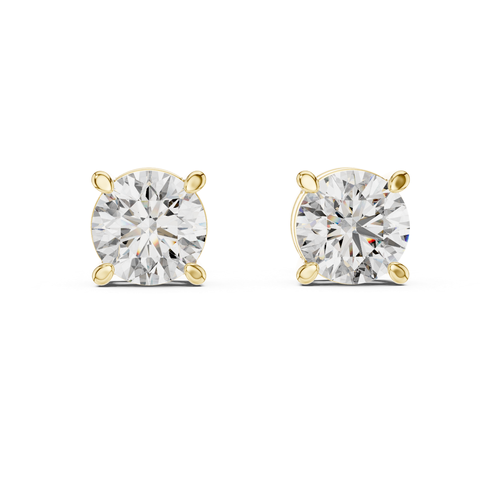 Fiora Round Crown Diamond Stud Earrings