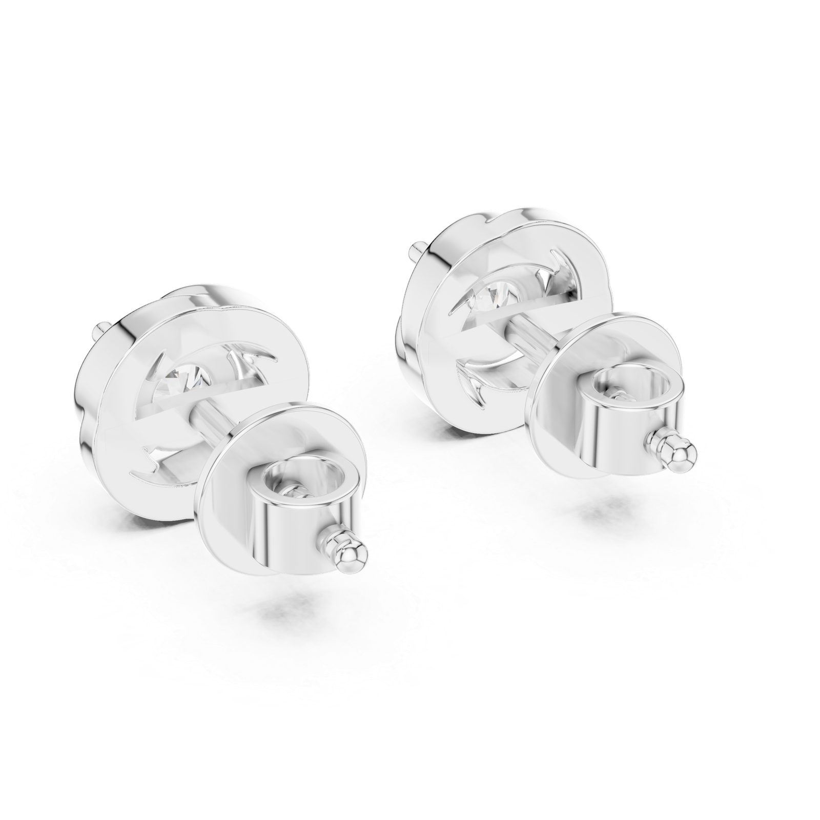 Monaco Round Knot Diamond Stud Earrings