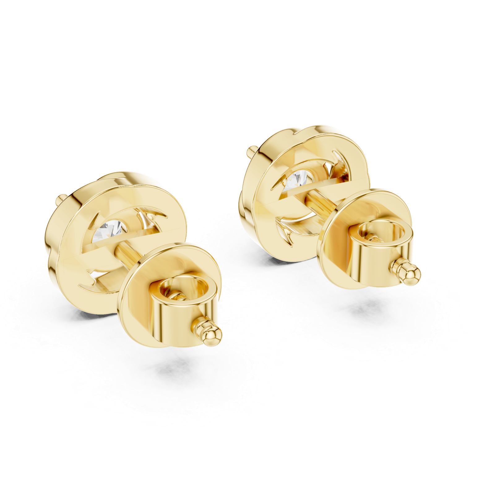 Monaco Round Knot Diamond Stud Earrings