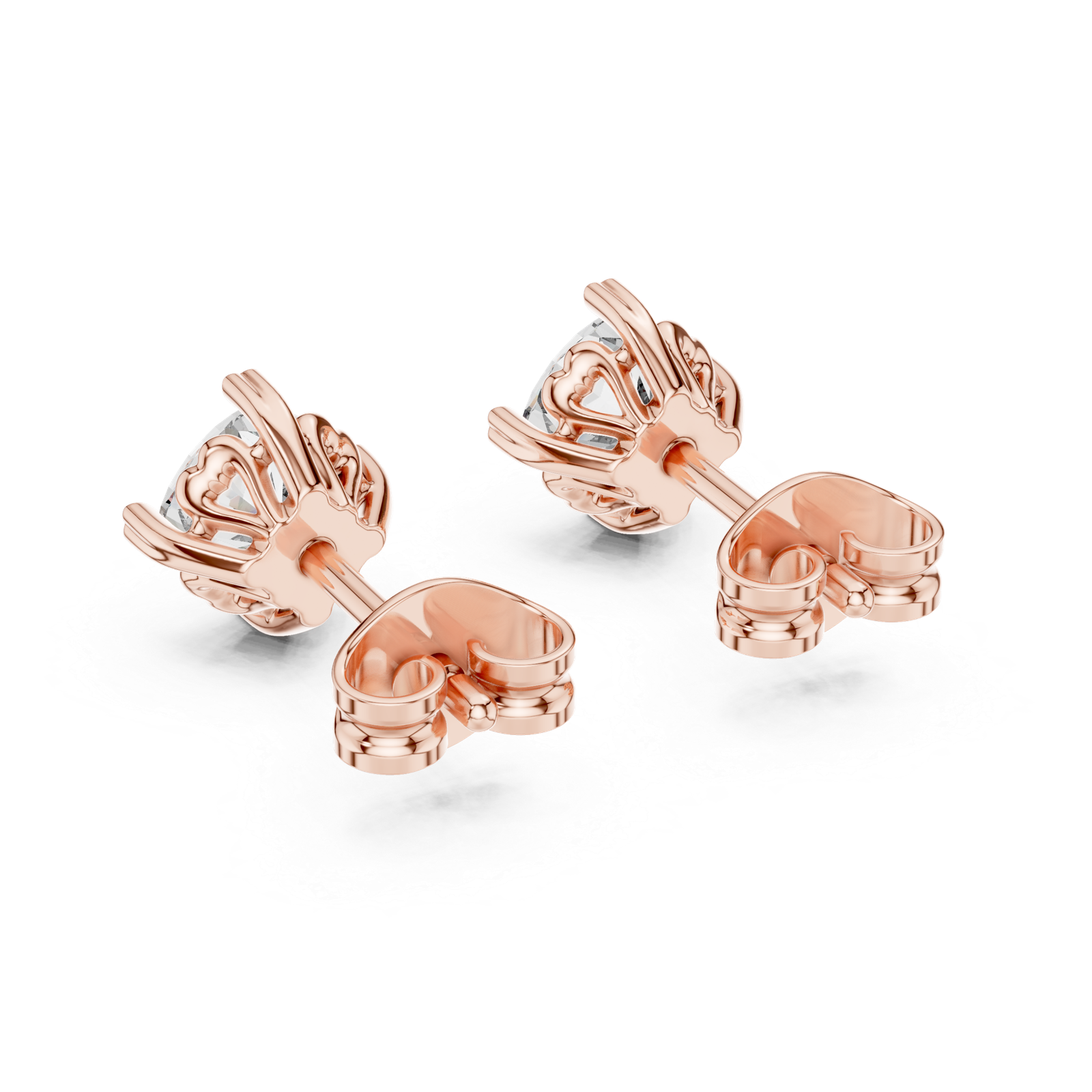 Valencia Cushion Solitaire Diamond Stud Earrings