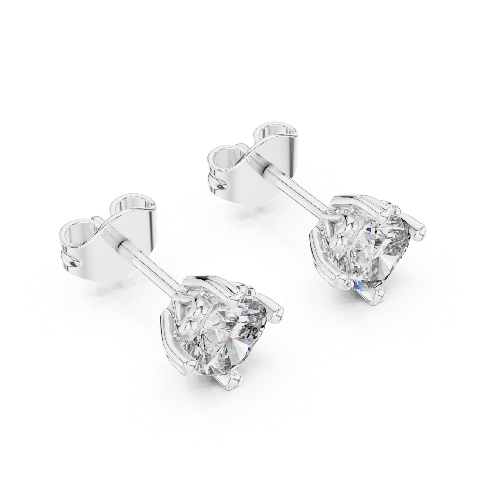 Valencia Cushion Solitaire Diamond Stud Earrings