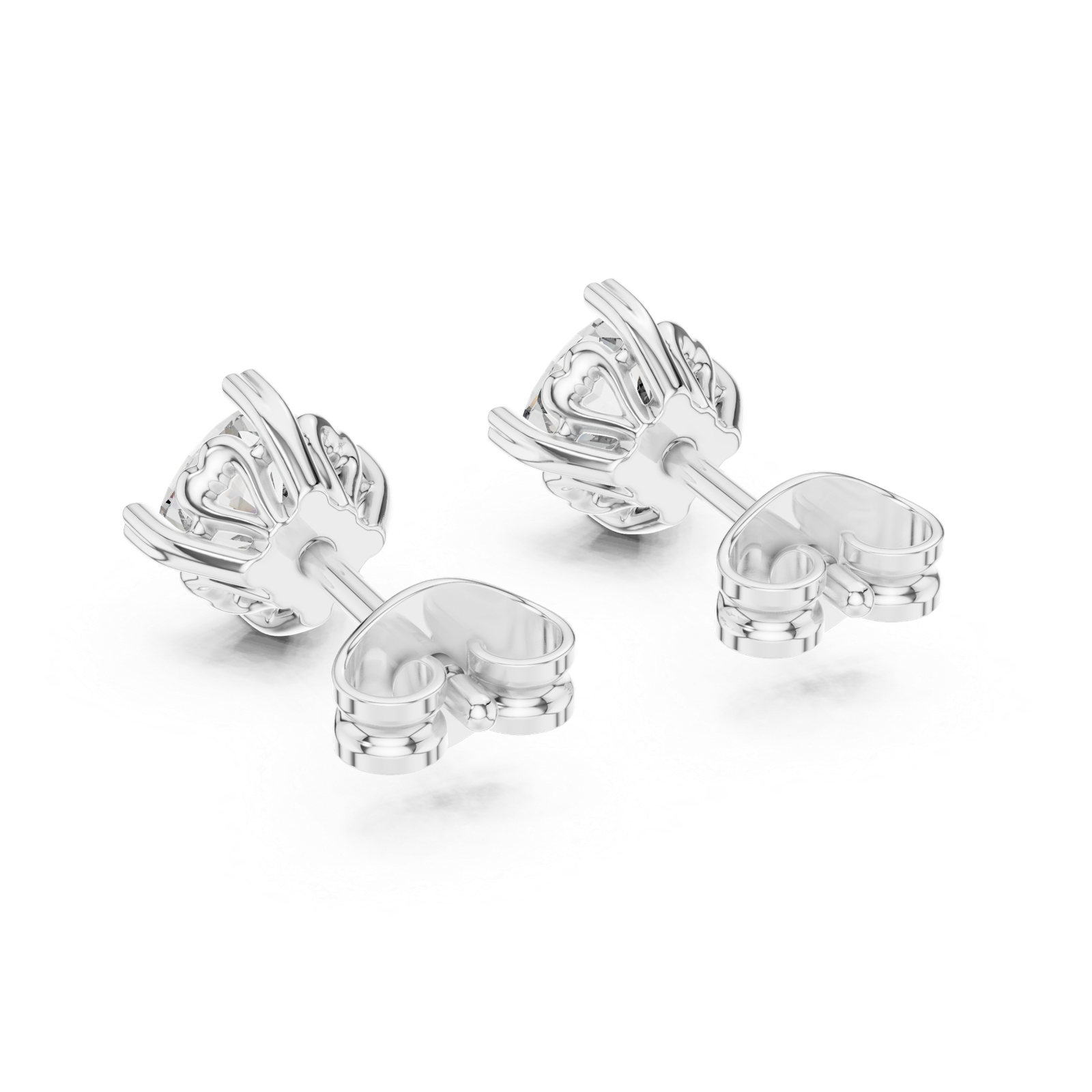 Valencia Cushion Solitaire Diamond Stud Earrings