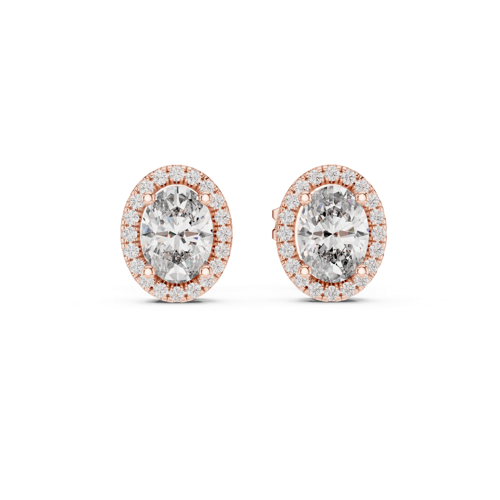 Odette Cushion Halo Diamond Stud Earrings