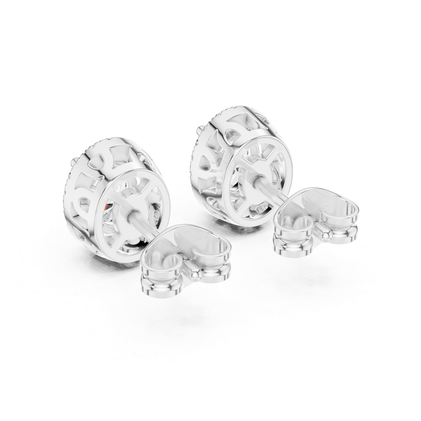Odette Cushion Halo Diamond Stud Earrings
