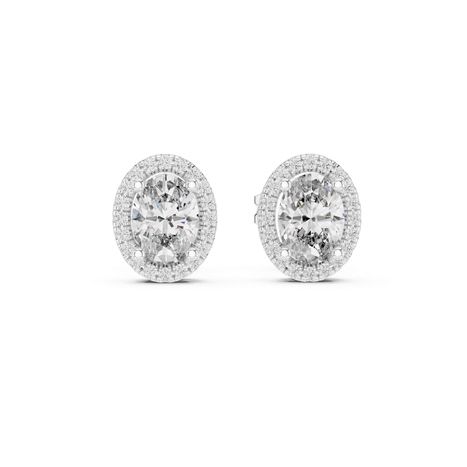 Odette Cushion Halo Diamond Stud Earrings