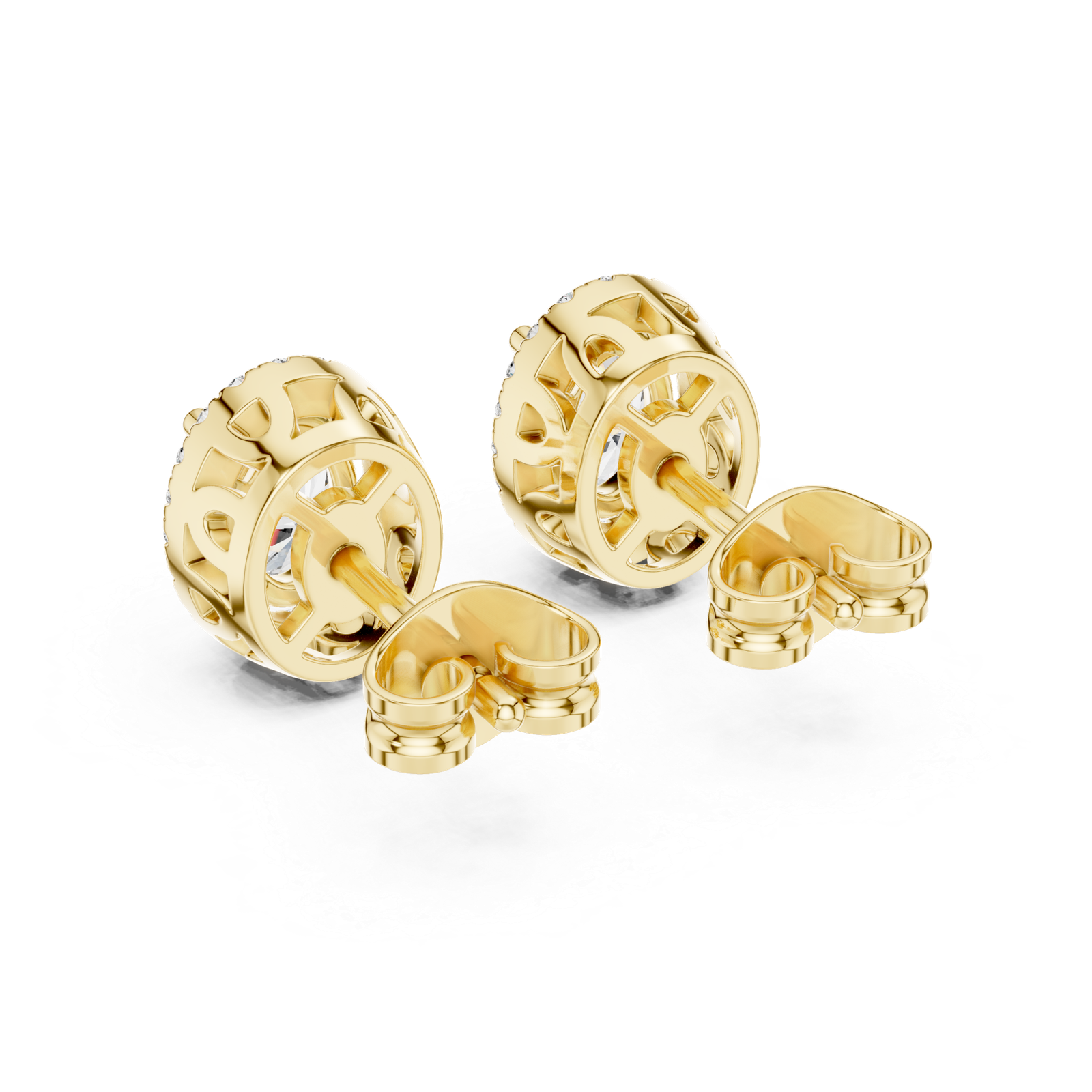 Odette Cushion Halo Diamond Stud Earrings