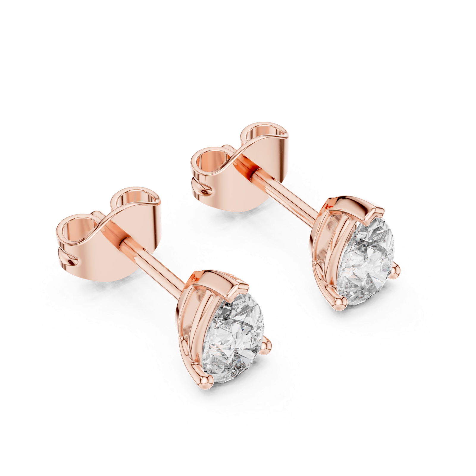 Calista Cushion Crown Diamond Stud Earrings