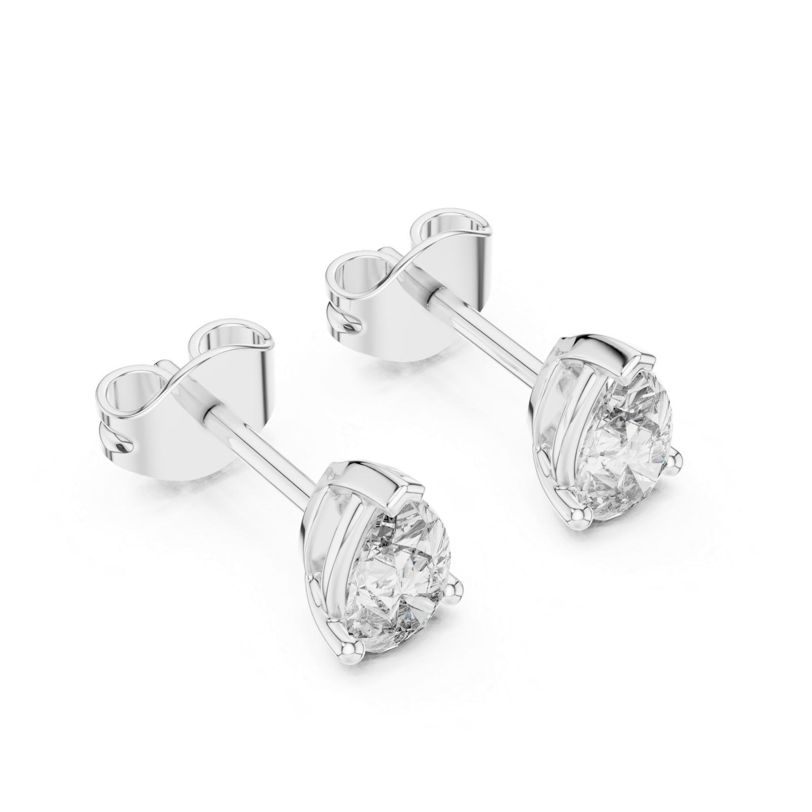 Calista Cushion Crown Diamond Stud Earrings