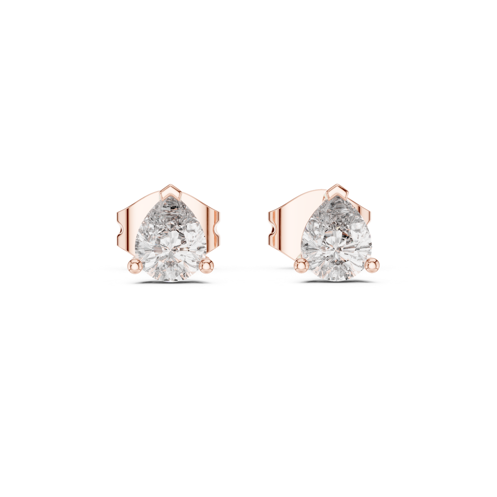 Diorra Pear Basket Diamond Stud Earrings