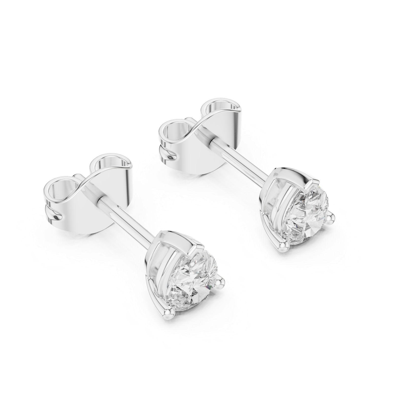 Diorra Pear Basket Diamond Stud Earrings