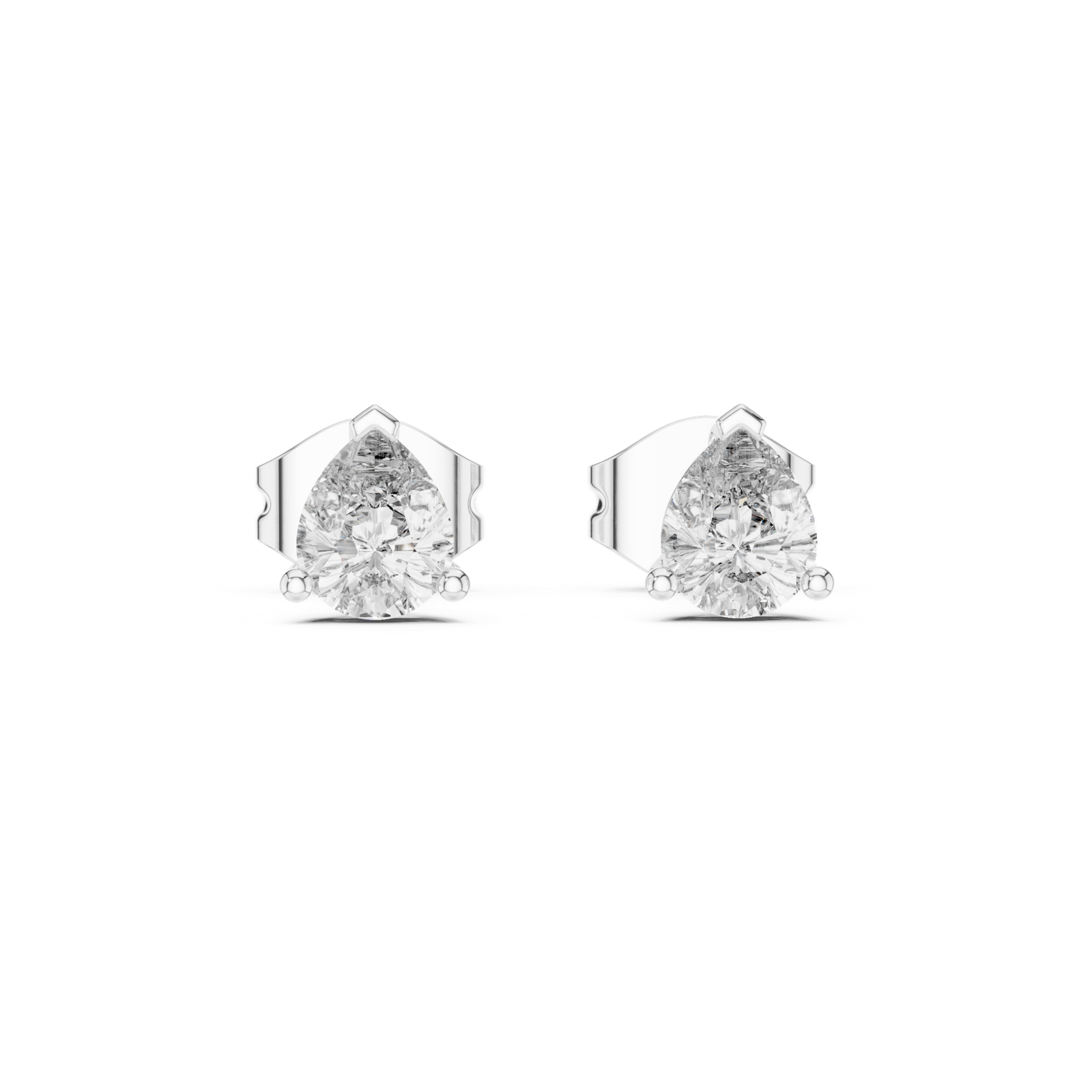 Diorra Pear Basket Diamond Stud Earrings
