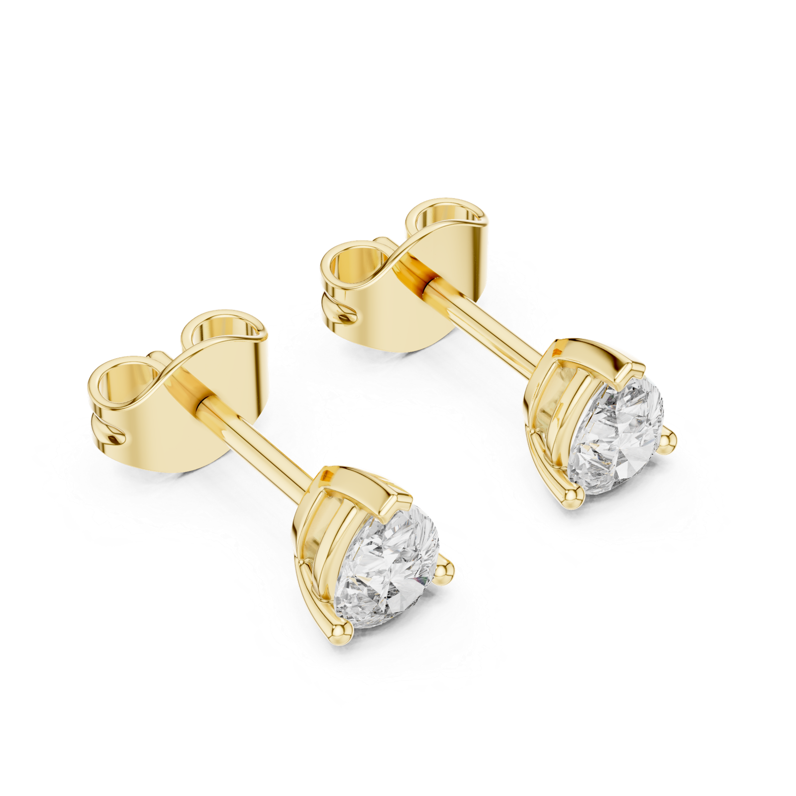 Diorra Pear Basket Diamond Stud Earrings