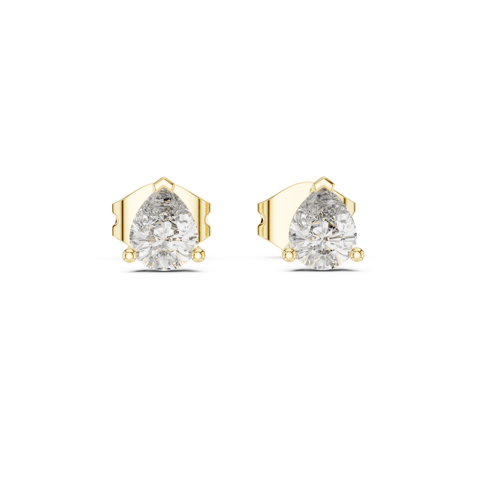 Diorra Pear Basket Diamond Stud Earrings
