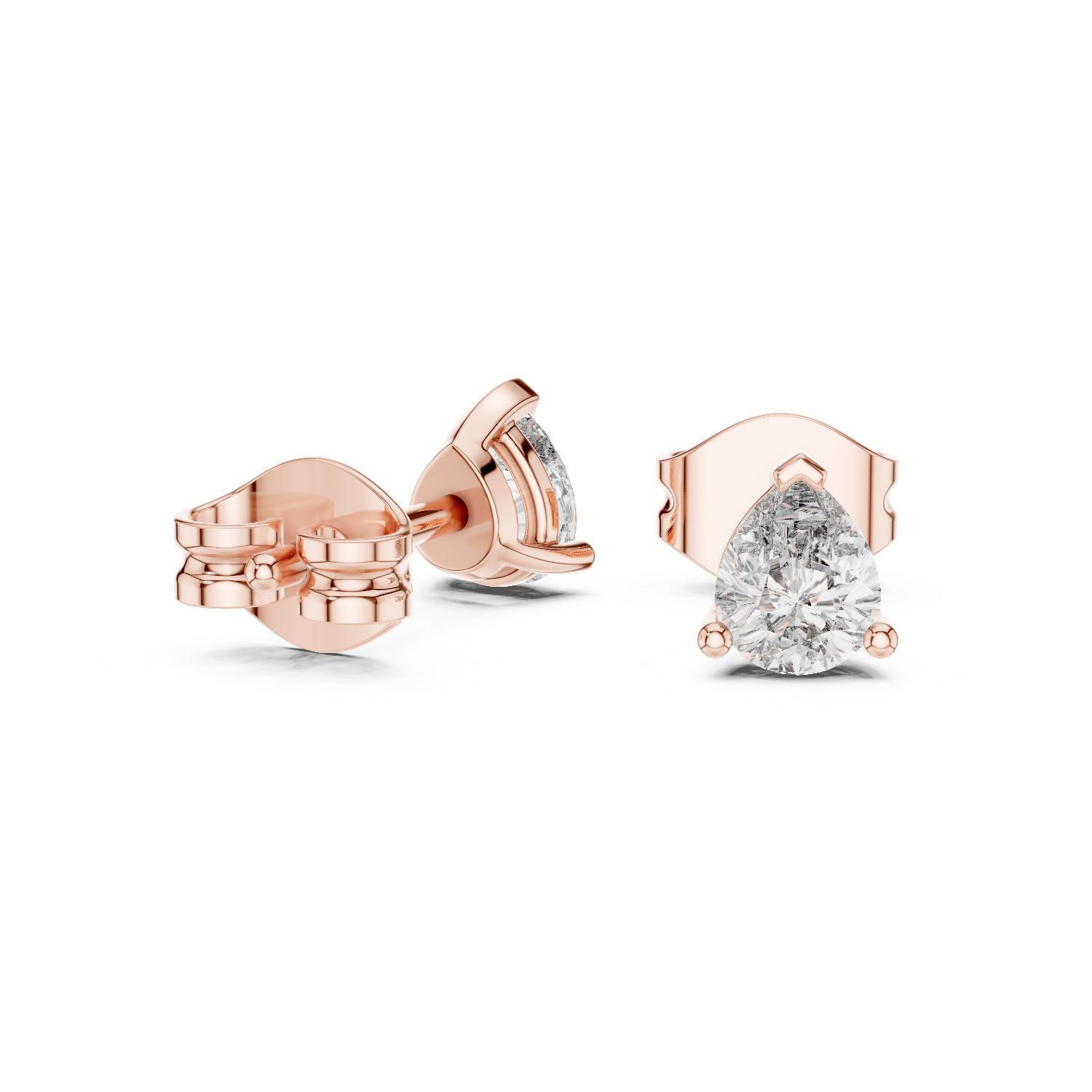 Diorra Pear Basket Diamond Stud Earrings