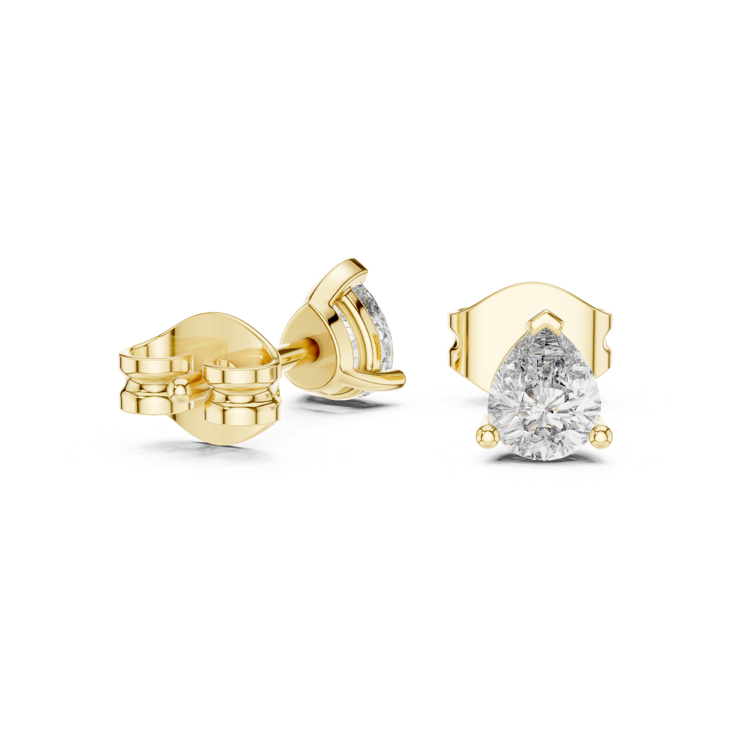 Diorra Pear Basket Diamond Stud Earrings